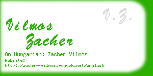 vilmos zacher business card